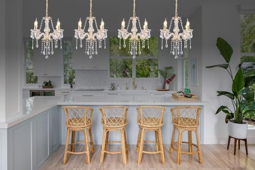 Small Gold Crystal Chandeliers 4 Lights Modern Mini Chandelier