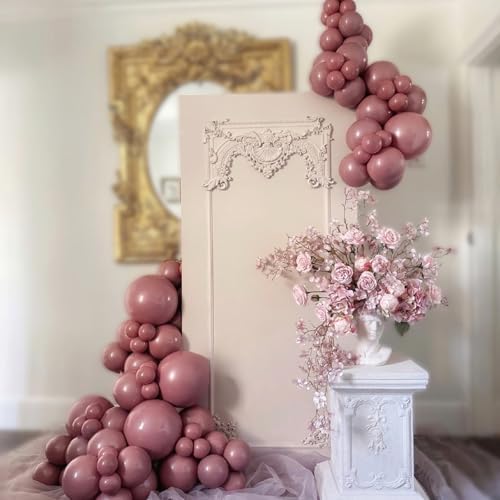 Dusty Pink Balloons 98PCS Double Stuffed Garland Kit