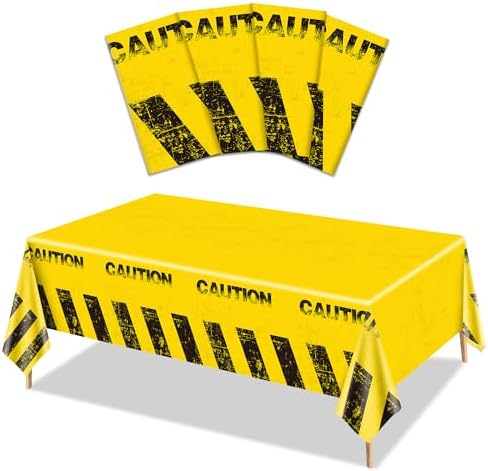 4 Pcs Construction Party Tablecloths - Rectangle Design for Kids Boys Birthday