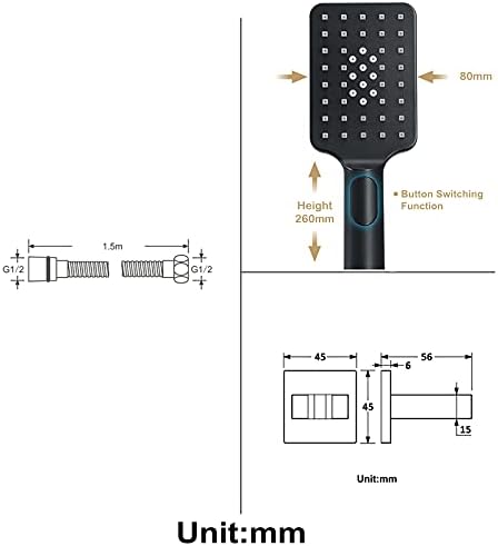 Multifunctional Handheld Shower Head Set with Hose and Bracket
