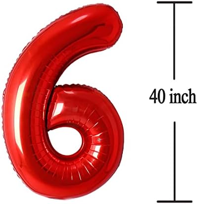 Jonhamwelbor 16 Number Red Foil Balloons Decorations