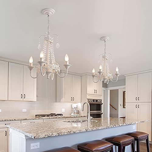 K9 Crystal Mini French Chandelier 4 Light Candle White