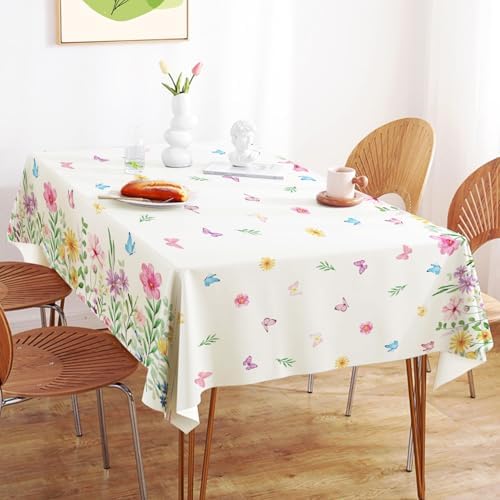 4 Pcs Spring Floral Tablecloth Wildflower Table Cover Set