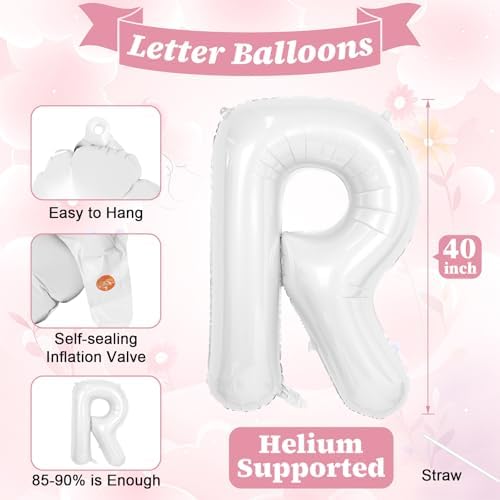 40 Inch White BRIDE Letter Balloons Set
