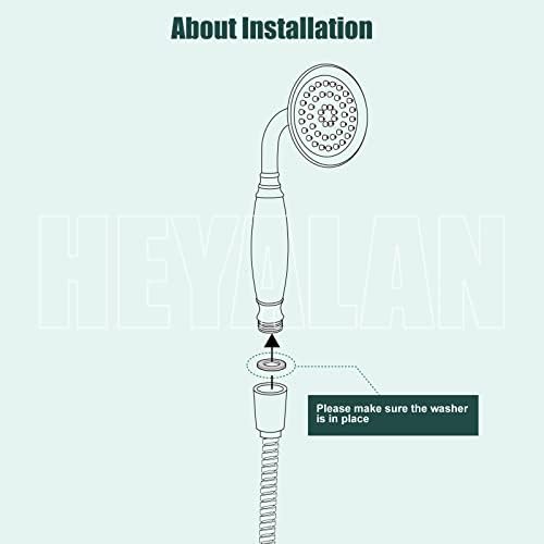 Heyalan Handheld Shower Head Brass High Flow Luxury