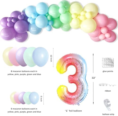 Unicorn 3rd Birthday Decor Set with Balloons and Garland