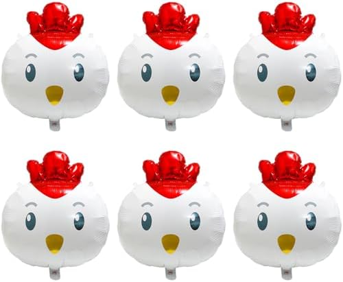 6 Pack Chicken Balloon Decorations for Easter Parties