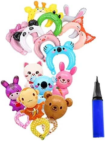 50 Pieces Cartoon Wrist Balloons with Free Pump