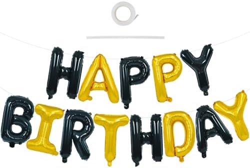 TONIFUL Happy Birthday Balloons Banner with Straw and Ribbon