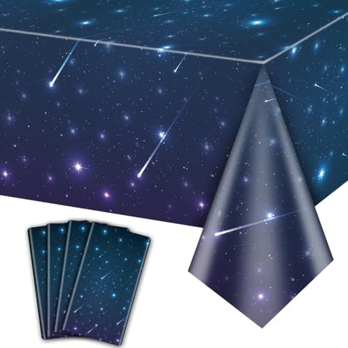 4 Pack Space Galaxy Tablecloths for Party Decor