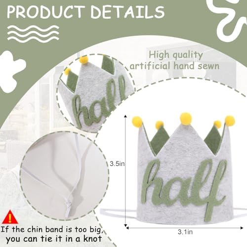 Half Birthday Crown for Baby 6 Months Celebration