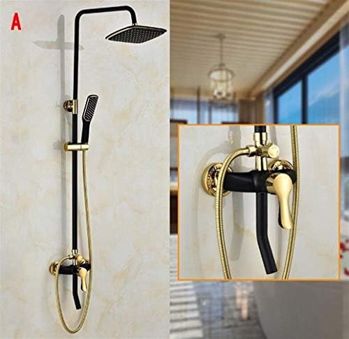 Durable Black Gold Handheld Shower Head with Rain Function