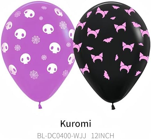 30PCS Gothic Kawaii Balloons Set Purple Black