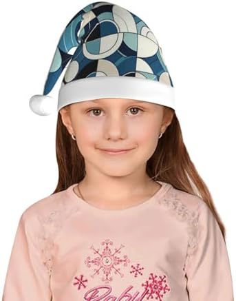 Augenstern Blue Geometric Christmas Hat Unisex Santa Hat