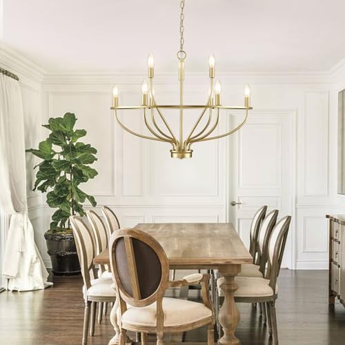 9-light Gold Chandelier Vintage Candle Fixture