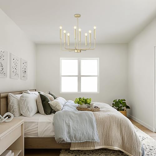 Qamra 8-Light Gold Chandelier for Dining Room
