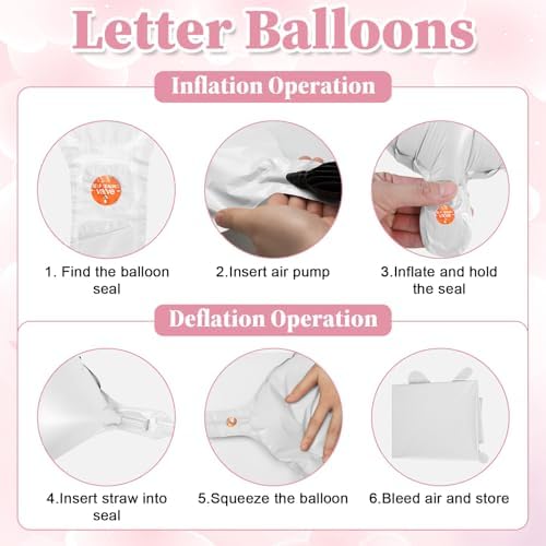 40 Inch White BRIDE Letter Balloons Set