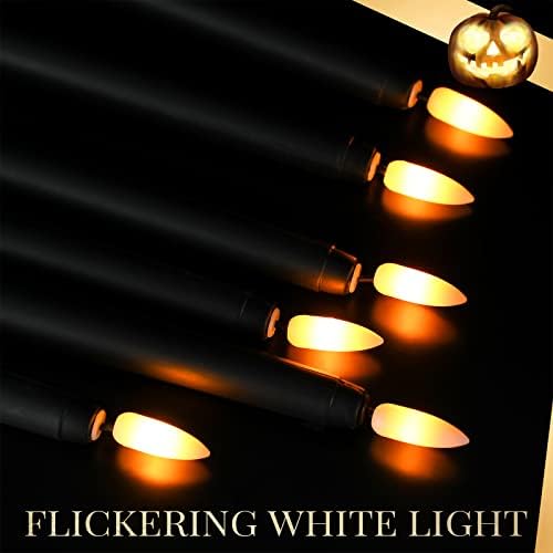 Macarrie 24 Pack Flameless Taper Candles LED 11 Inch Black