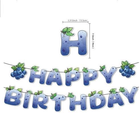 Blueberry Party Decorations - Birthday Banner Cake Topper Balloons More