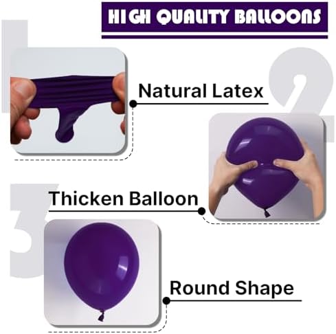 PartyWoo Dark Purple Balloons 99 Pc Arch Garland Decor Kit