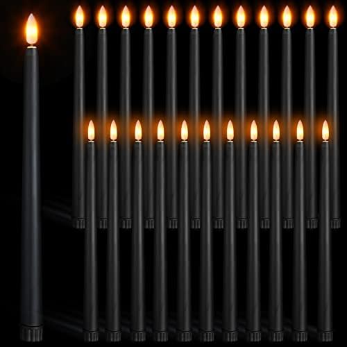 Macarrie 24 Pack Flameless Taper Candles LED 11 Inch Black