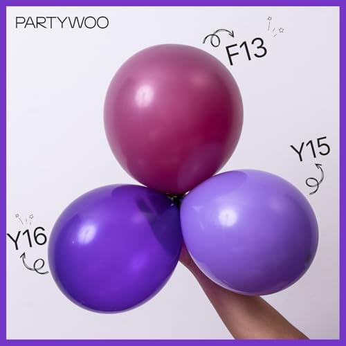 PartyWoo Dark Purple Balloons 92pcs Arch Kit Garland Decorations