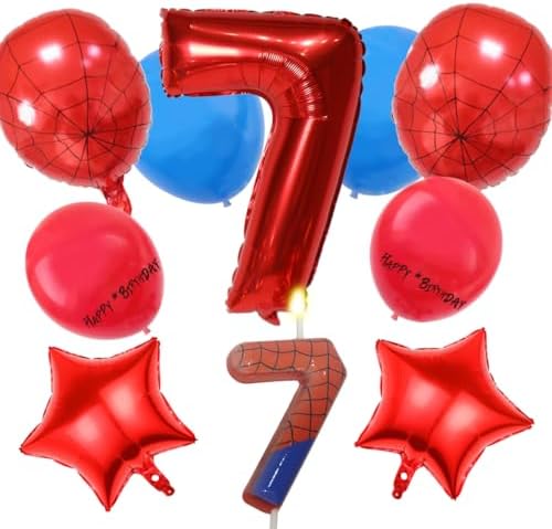 Hoiboo Cartoon Heroes Spider 7th Birthday Decorations