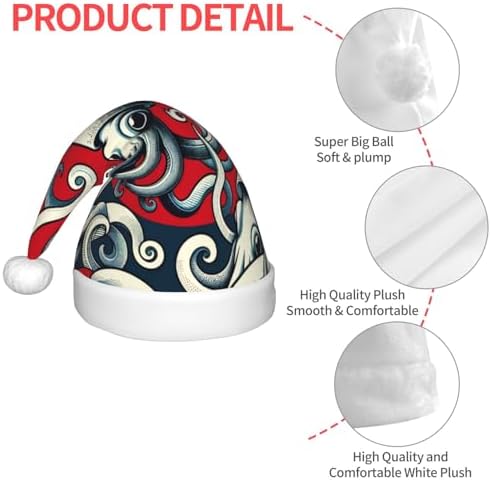 Augenstern Christmas Hat Squid Blessing Japanese Art Santa Hat