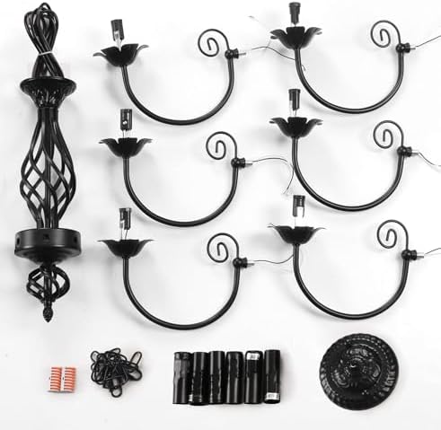 6-Light Farmhouse Chandelier with Adjustable Height