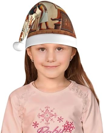 Augenstern Christmas Hat Retro Hieroglyph Santa Hat Unisex