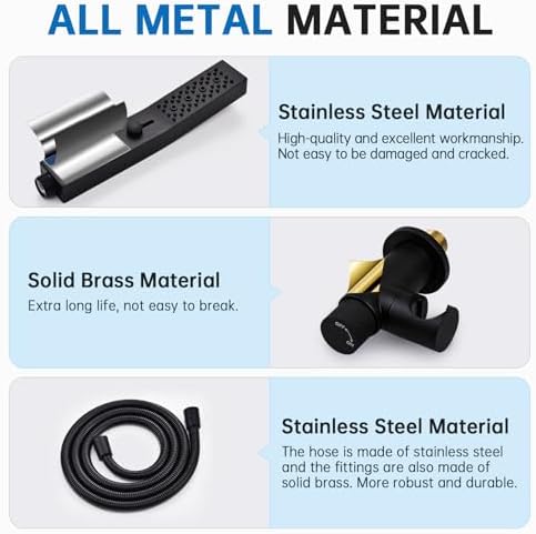 G Promise 3-Function All Metal Handheld Shower Set