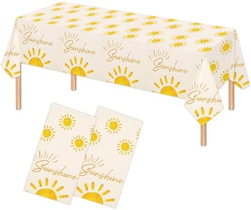 2PCS Boho Sun Tablecloths for Birthday Parties
