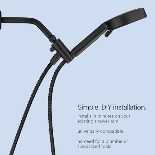 Brondell Yuba Handheld Shower Head with 5 Settings and Matte Black Finish