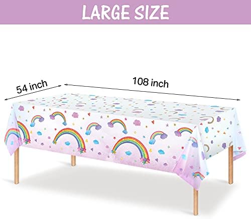 Tegeme Rainbow Tablecloths 108x54 Inches 3 Pcs