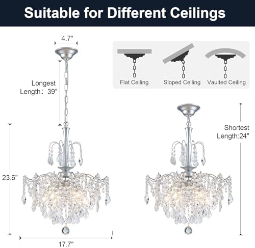 Modern Crystal Chandelier with Chrome Finish