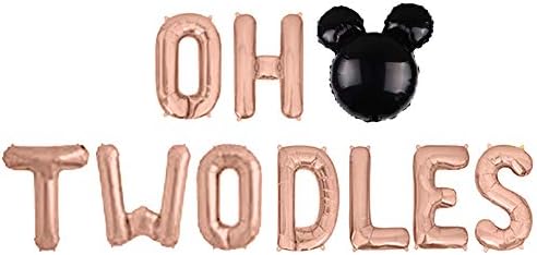 Oh Twodles Balloons Banner 12PCS Rose Gold Set