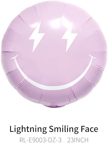 4PCS 23 Inch Purple Lightning Smile Balloons