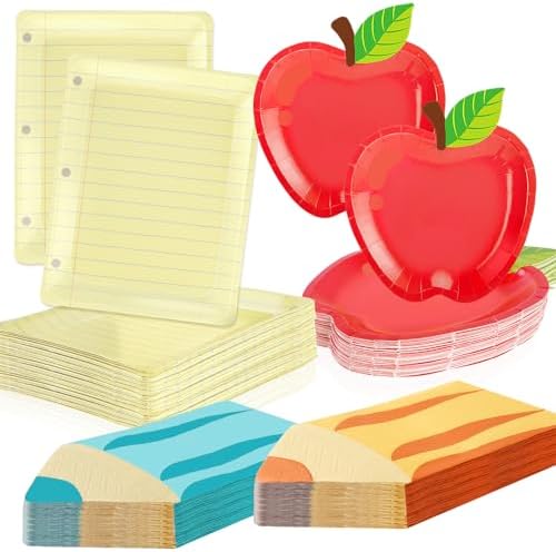 75 Pcs Back to School Party Tableware Set
