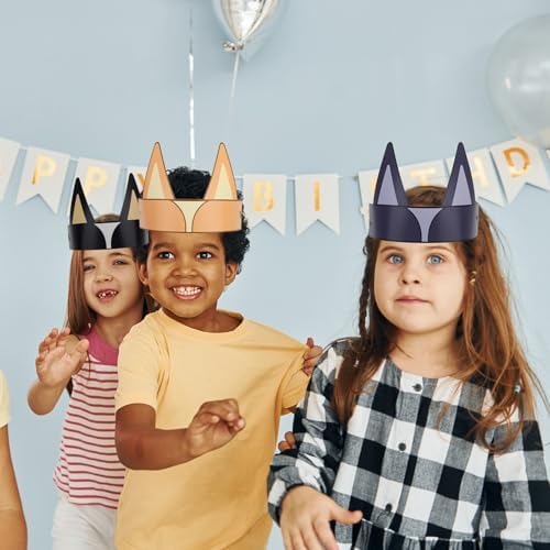 24pcs Paper Animal Party Hats with Elastic Bands
