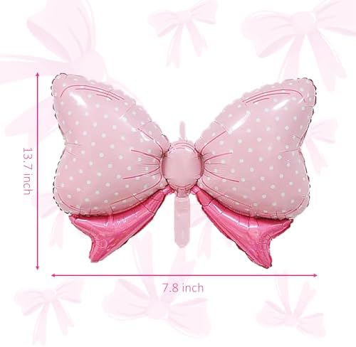 40in Number 0 Balloon with Bow Pink Birthday Decor