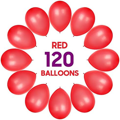OWill 120pcs Red Balloons 12 Inches for Party Decorations