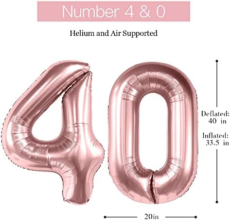 40 Inch Jumbo Rosegold Birthday Balloon Numbers