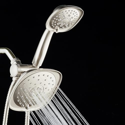 AquaDance Luxury Square High Pressure Rain Shower Head Handheld Spa Combo