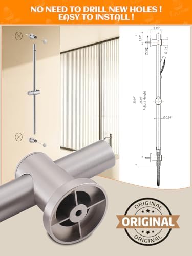 Handheld Shower Head with Slide Bar and 59-Inch Hose