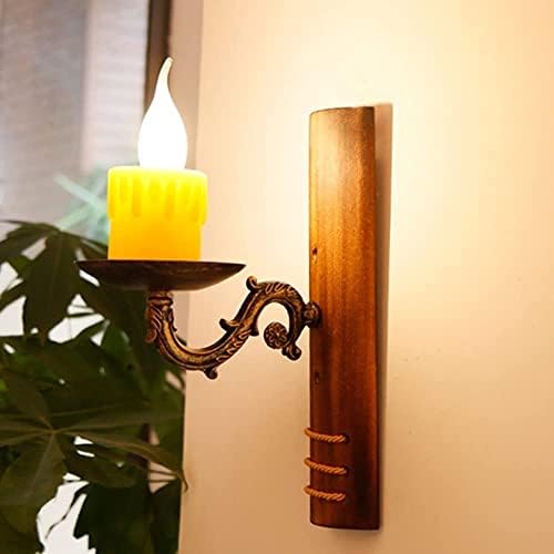 Antique Farmhouse Wall Light Sconce with Resin Candle Shade