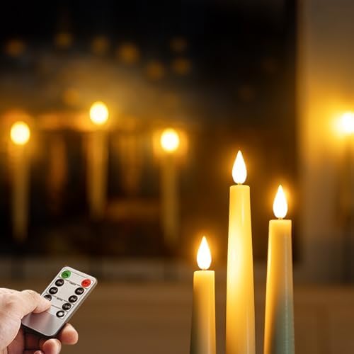 Homemory 6 Pcs Flameless Taper Candles with Remote Control