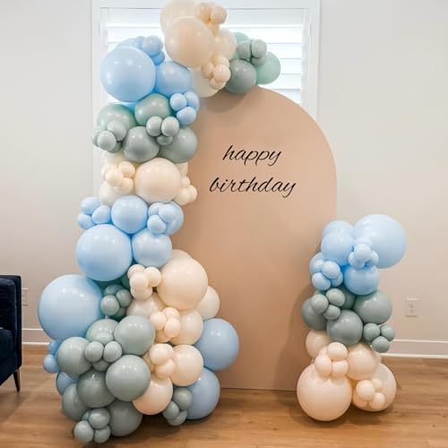 Paeyeq 12 Inch Blue White Balloons 60pcs Set