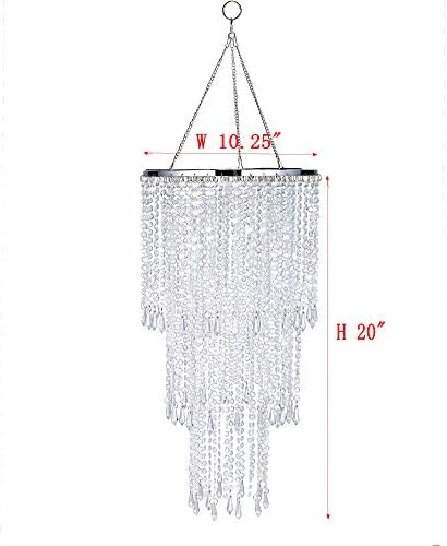 FlavorThings Modern Chrome Beaded Chandelier 3 Tiers