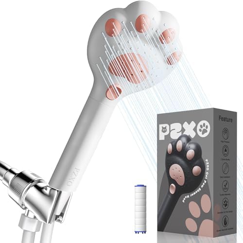 Cute Cat Paw Shower Head - 3 Spray Modes 25 GPM White