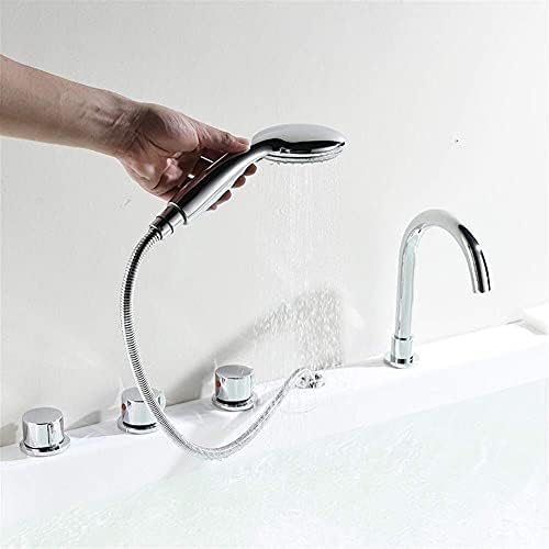 LASEVE Handheld Shower Head 5 Hole Durable Silver